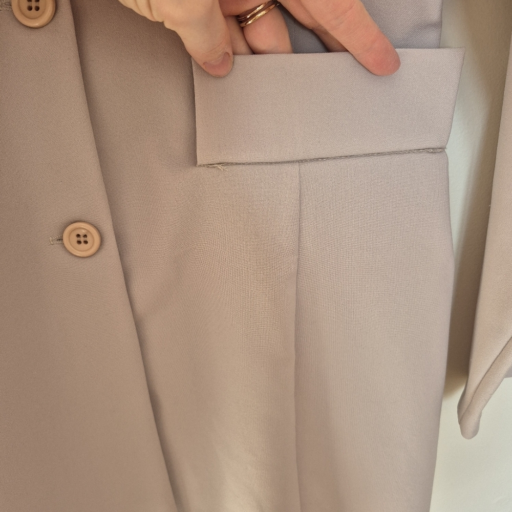 NWT 90s Daniel Laurent Women's Preppy Beige Vintage Longline Blazer Size S - Picture 3 of 9